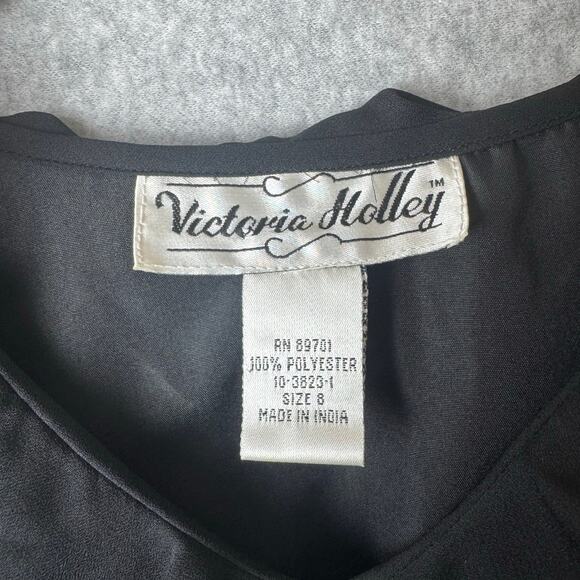 Victoria Holley Vtg Whimsigoth Ruffle Blouse Womens 8 Witchy Minimalist Preppy - Picture 2 of 10